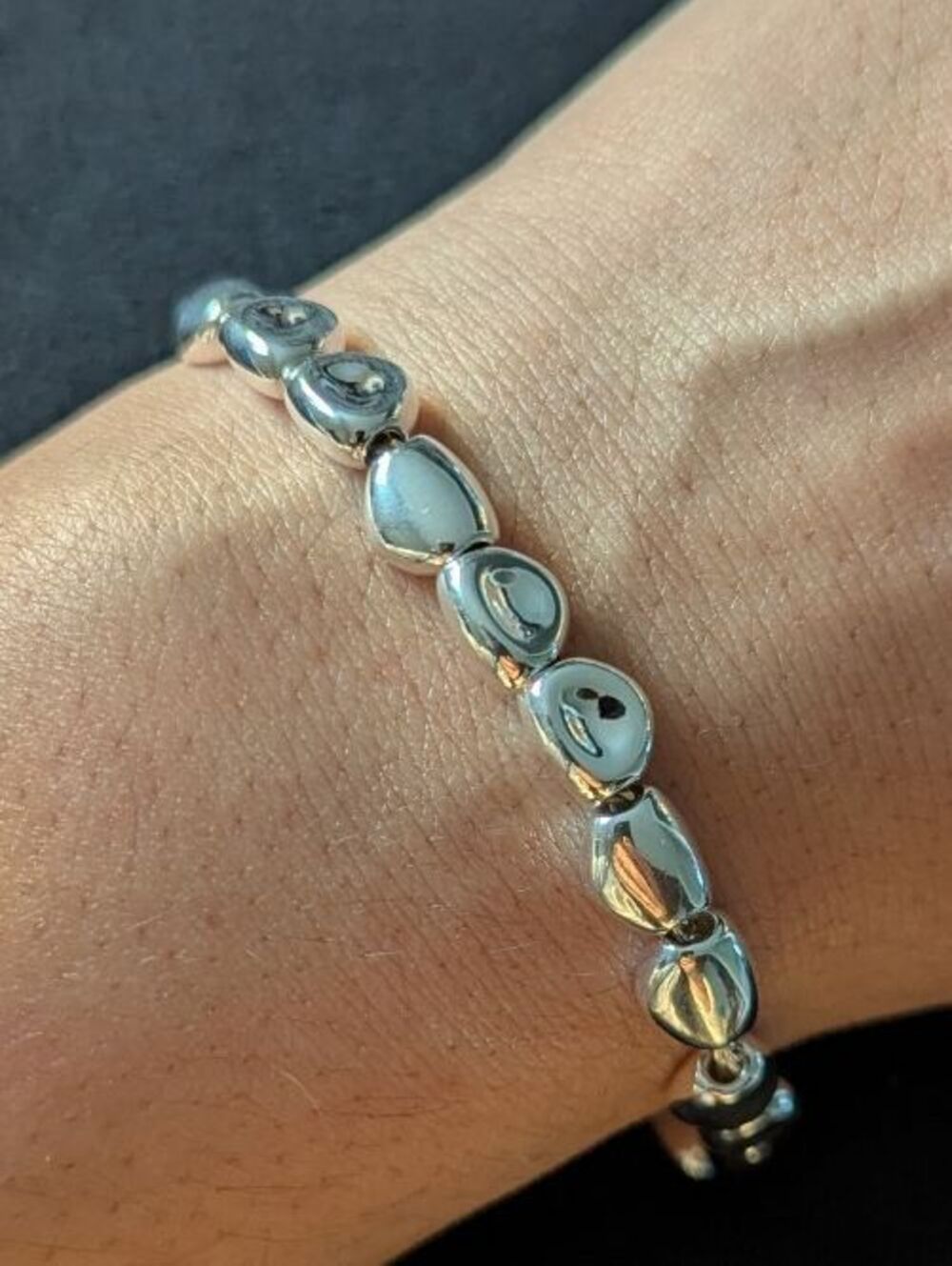 Sterling Silver 925 Bracelet Beaded Minimalist Luxury Preppy